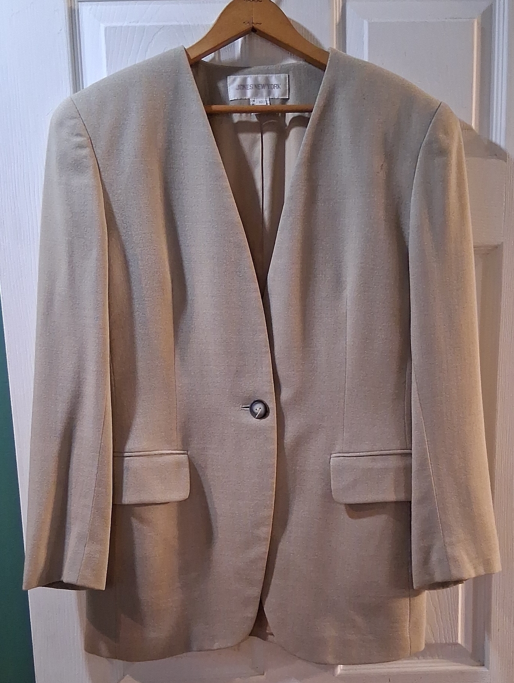 Jones New York Cream Single-Button Blazer